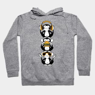 Three wise monkeys - 3 cute monkeys Hoodie